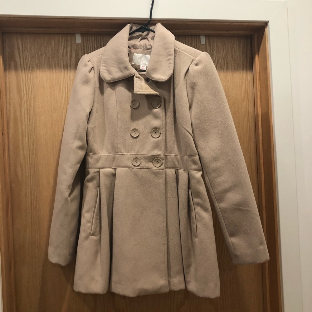 Taupe pea coat, size medium